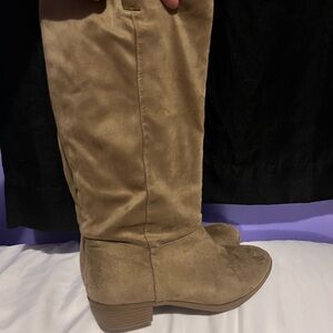 Lee Tan Over the Knee Suede Route 66 Boots